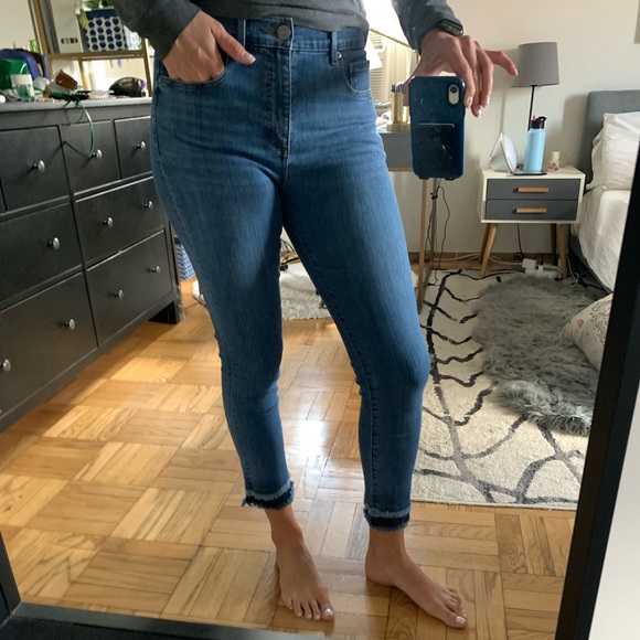 Loft Double Frayed Skinny Ankle Jeans 29 - Picture 3 of 7